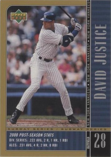 2000 Upper Deck Subway Series - David Justice #NY7