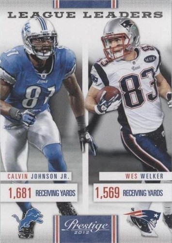 2012 Playoff Prestige Calvin Johnson Wes Welker #9