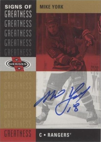 2000-01 Upper Deck Heroes - Mike York #MY