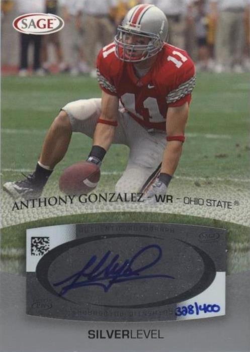 2007 SAGE Autographed Football Anthony Gonzalez #A20