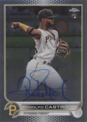 kanustin　refomed 23aw H-M-D CASTRO 2022 Topps Chrome Rodolfo Castro Blue Refractor Rookie Auto