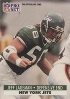 1991 Pro Set Jeff Lageman #606