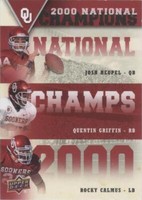 2011 Upper Deck University of Oklahoma Josh Heupel Quentin Griffin Rocky Calmus #NCT-HGC
