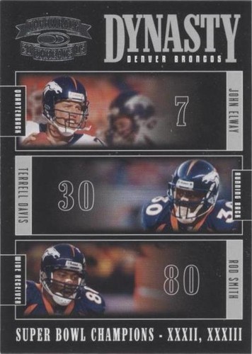 2005 Donruss Throwback Threads John Elway Rod Smith Terrell Davis #D-4