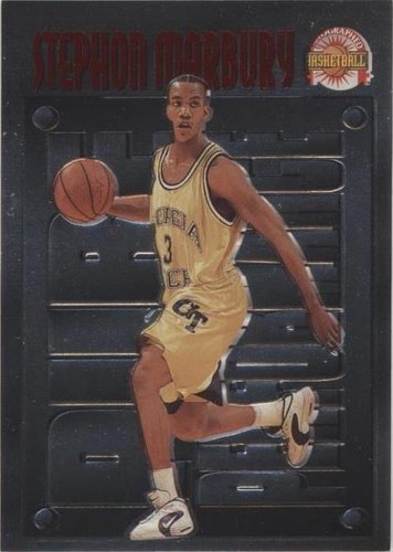 1996-97 Score Board Autographed Basketball - Stephon Marbury #PP4