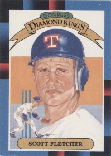 Donruss Diamond Kings Scott Fletcher #11 error card no . after ink