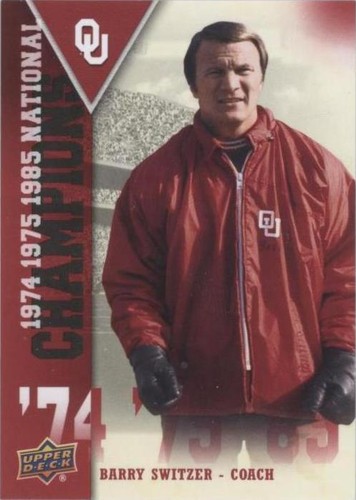 2011 Upper Deck University of Oklahoma Barry Switzer #NC-SW