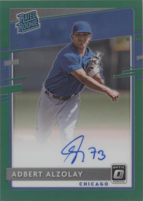 2020 Panini Donruss Optic Adbert Alzolay RRS-AD Green Prizm Rated Rookie Auto RC /5