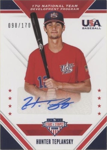 2020 Panini USA Baseball Stars & Stripes - Hunter Teplansky #17U-HT