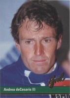 1992 Grid Motorcard Formula 1 - Andrea De Cesaris #37