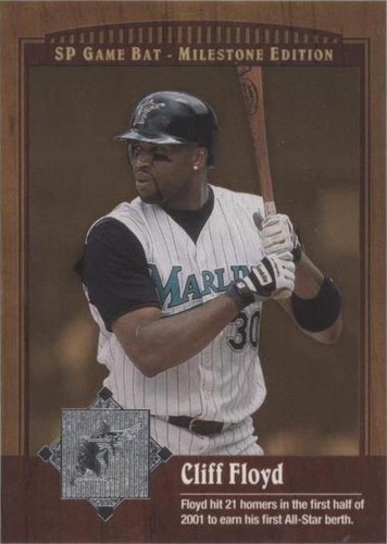 2001 SP Game Bat Edition Milestone - Cliff Floyd #73