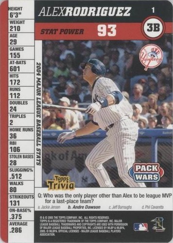 2005 Topps Pack Wars - Alex Rodriguez #1