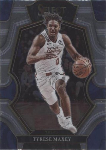2022 Panini Select #109 Tyrese Maxey Premier Purple Die-Cut
