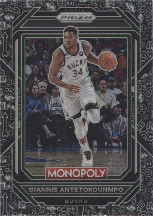 2022-23 Panini Prizm Monopoly - Monopoly Black Prizm #49 Giannis Antetokounmpo