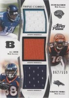 2012 Topps Prime A.J. Green Demaryius Thomas Justin Blackmon #TCR-BGT