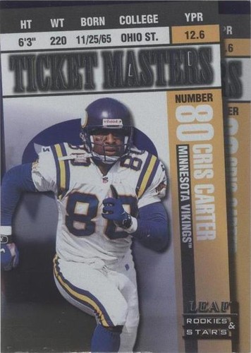 1998 Leaf Rookies & Stars Cris Carter Randy Moss #19