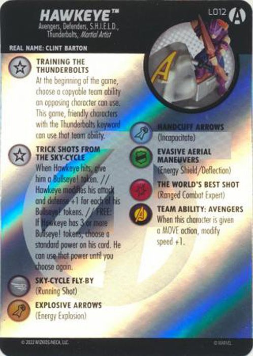 Marvel Heroclix Avengers Forever Legacy Card : Hawkeye - L012