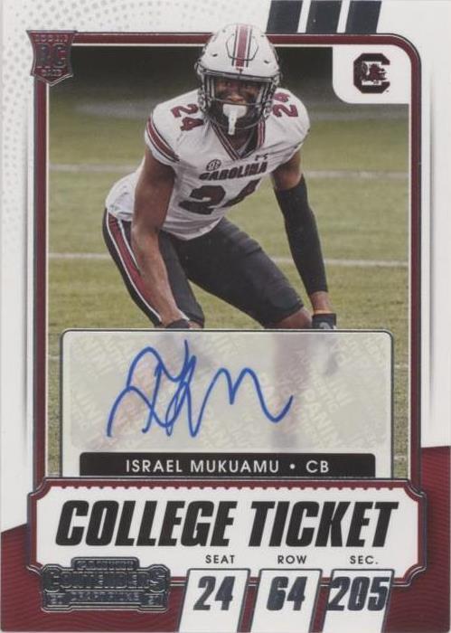 2021 Panini Contenders Draft Picks Israel Mukuamu #203