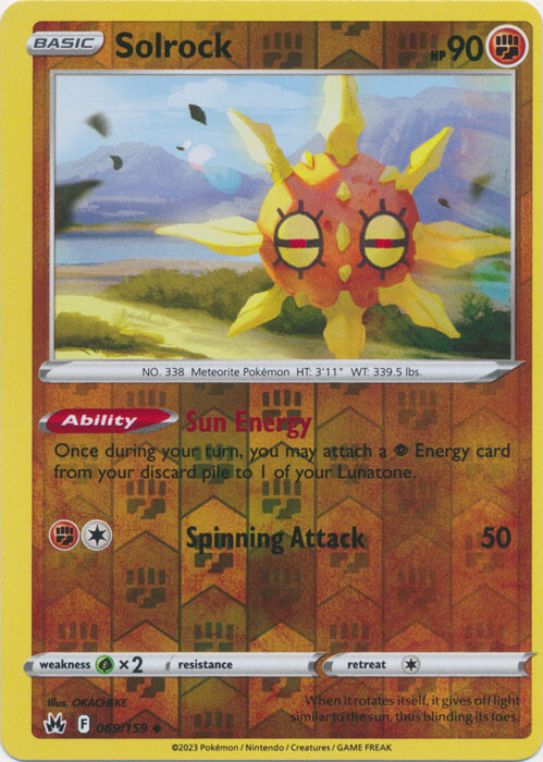 Pokemon Crown Zenith Solrock Reverse Holo 069/159 | eBay