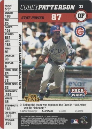 2005 Topps Pack Wars - Corey Patterson #33