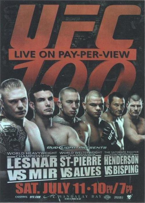 2009 Topps UFC - Brock Lesnar Dan Henderson Frank Mir #FPR-UFC100