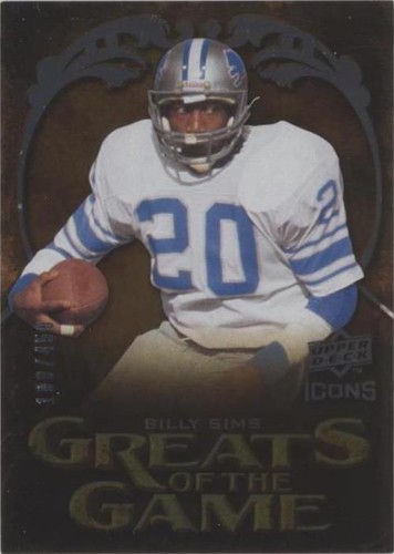 2009 Upper Deck Icons Billy Sims #GG-SI
