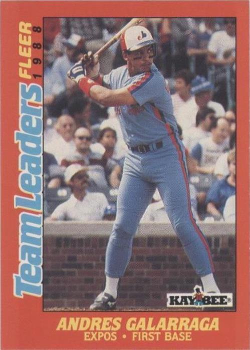 1988 Fleer Kay Bee Toys Team Leaders - Andres Galarraga #9
