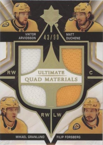 2020-21 Upper Deck Ultimate Collection - Filip Forsberg Matt Duchene Mikael Granlund #QM-DGFA