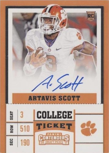 2017 Panini Contenders Draft Picks Artavis Scott #125
