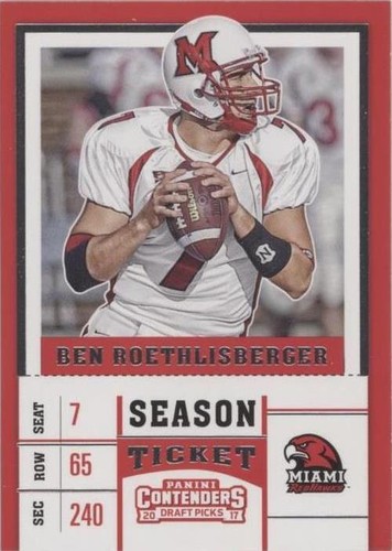 2017 Panini Contenders Draft Picks Ben Roethlisberger #11