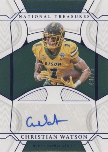 2022 Panini National Treasures Collegiate Christian Watson #RCS-CWA