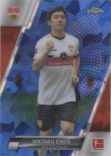 Wataru Endo 2021 Topps Chrome Refractor Stuttgart Liverpool