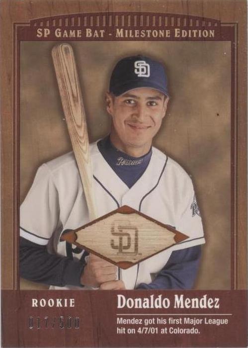 2001 SP Game Bat Edition Milestone - Donaldo Mendez #95