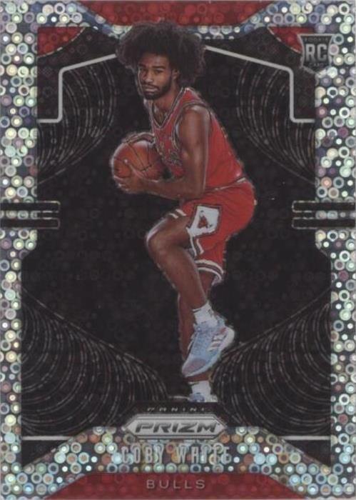 2019-20 Panini Prizm Coby White Rookie Variation #253 Fast Break Prizm RC Both Hands on Ball