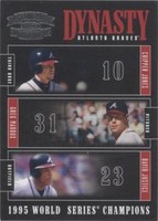 2005 Donruss Throwback Threads - Chipper Jones David Justice Greg Maddux #D-5