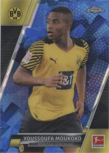 2021-22 Topps Chrome Bundesliga Sapphire Edition Youssoufa Moukoko #28
