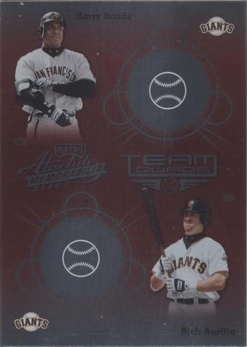 2002 Playoff Absolute Memorabilia - Barry Bonds Jeff Kent Rich Aurilia #TQ-17