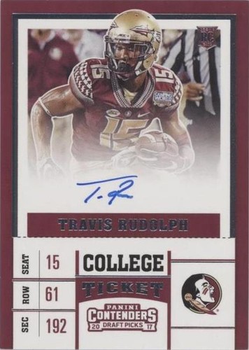 2017 Panini Contenders Draft Picks Travis Rudolph #121