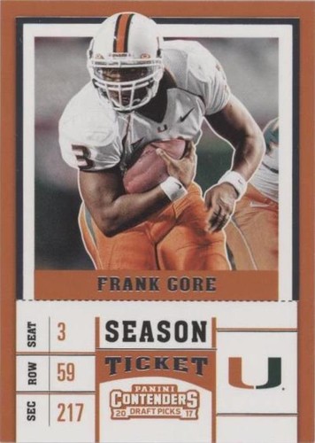 2017 Panini Contenders Draft Picks Frank Gore #39