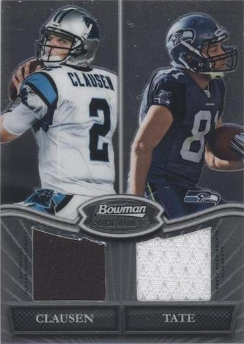 2010 Bowman Sterling Golden Tate Jimmy Clausen #BSDR-CT