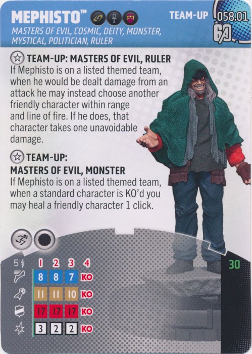 Marvel Heroclix Avengers 60th Team Up Card : Mephisto 058.01