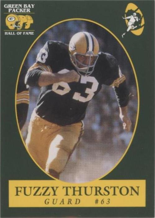 1992 Champion Cards Green Bay Packers Hall of Fame Fuzzy Thurston #102