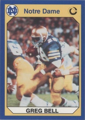 1990 Collegiate Collection University of Notre Dame Greg Bell #45