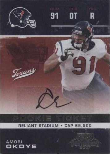 2007 Playoff Contenders Amobi Okoye #107