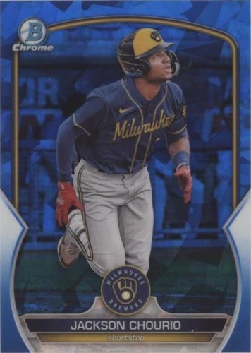 2023 Bowman Jackson Chourio Blue Shimmer Refractor BCP-76 Brewers