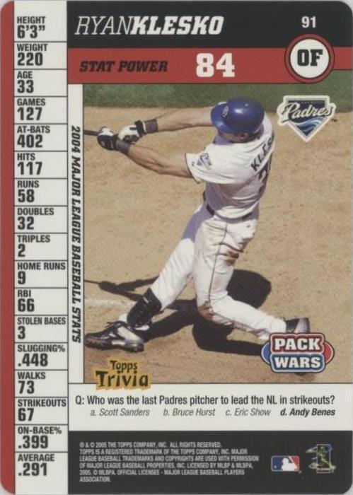 2005 Topps Pack Wars - Ryan Klesko #91