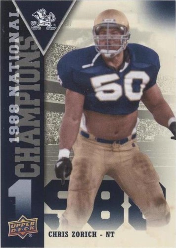 2013 Upper Deck University of Notre Dame Chris Zorich #NC-CZ
