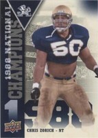 2013 Upper Deck University of Notre Dame Chris Zorich #NC-CZ