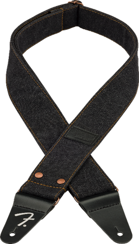 Fender x Wrangler Riveted Denim Guitar Strap, Black