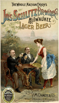 Jos Schlitz Brewing Co vintage Lager Beer ad poster repro 12x20